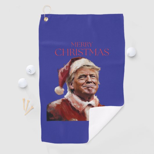 Grappige Trump Kerstman Kaart Golfhanddoek (Insitu)