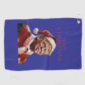 Grappige Trump Kerstman Kaart Golfhanddoek (Horizontaal)