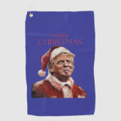 Grappige Trump Kerstman Kaart Golfhanddoek (Voorkant)