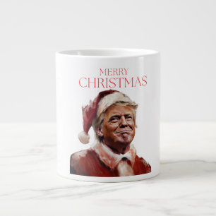Grappige Trump Kerstman Kaart Grote Koffiekop