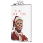 Grappige Trump Kerstman Kaart Heupfles (Links)