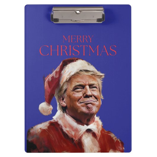 Grappige Trump Kerstman Kaart Klembord (Voorkant)