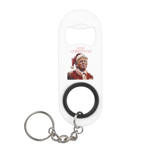 Grappige Trump Kerstman Kaart Mini Flessenopener (Voorkant)