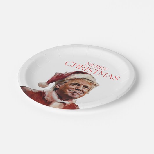 Grappige Trump Kerstman Kaart Papieren Bordje (Gekanteld)