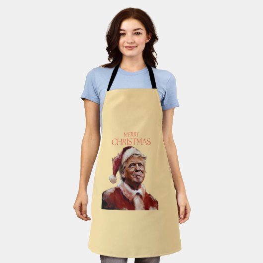 Grappige Trump Kerstman Kaart Schort (Gedragen)