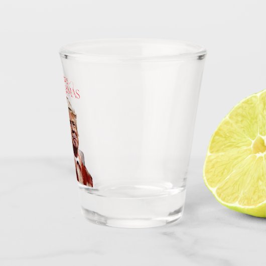Grappige Trump Kerstman Kaart Shot Glas (Rechts)