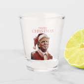 Grappige Trump Kerstman Kaart Shot Glas (Voorkant)
