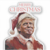 Grappige Trump Kerstman Kaart Sticker (Voorkant)
