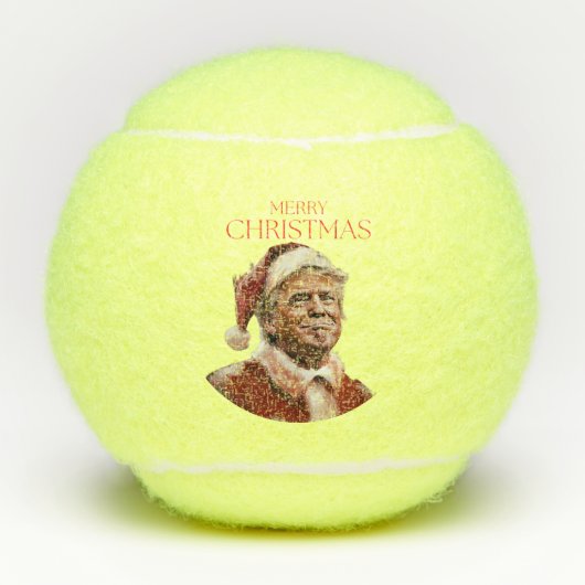 Grappige Trump Kerstman Kaart Tennisballen (Voorkant)
