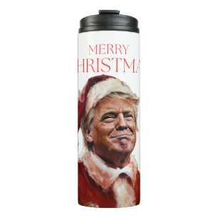 Grappige Trump Kerstman Kaart Thermosbeker
