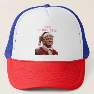 Grappige Trump Kerstman Kaart Trucker Pet