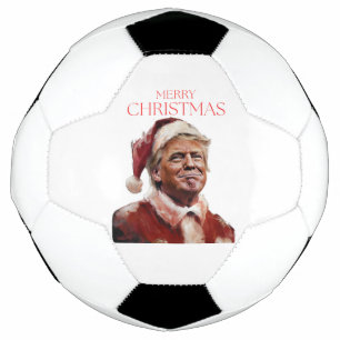 Grappige Trump Kerstman Kaart Voetbal