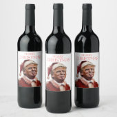 Grappige Trump Kerstman Kaart Wijn Etiket (Flessen)