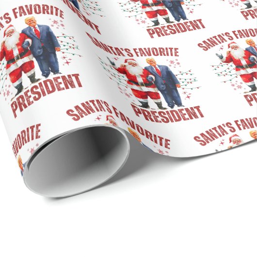Grappige Trump Kerstmis Cadeaupapier (Rol Hoek)