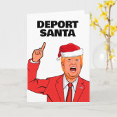 Grappige Trump Kerstmis Deport Santa Kaart (Gele Bloem)