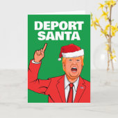 Grappige Trump Kerstmis Deport Santa Kaart (Gele Bloem)