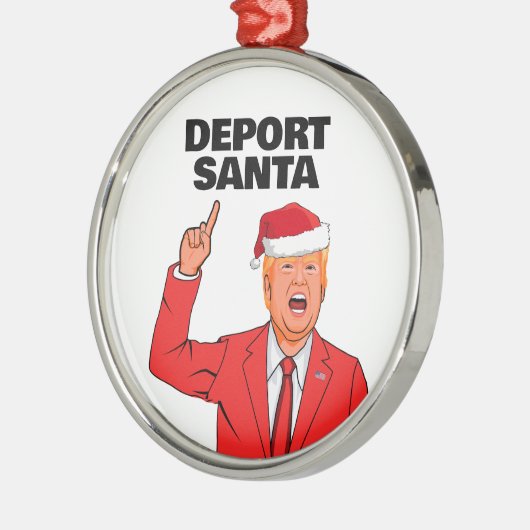 Grappige Trump Kerstmis Deport Santa Metalen Ornament (Links)