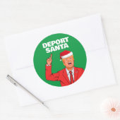Grappige Trump Kerstmis Deport Santa Ronde Sticker (Envelop)