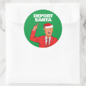 Grappige Trump Kerstmis Deport Santa Ronde Sticker (Tas)