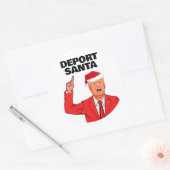 Grappige Trump Kerstmis Deport Santa Ronde Sticker (Envelop)