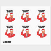 Grappige Trump Kerstmis Deport Santa Ronde Sticker (Vel)