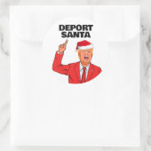 Grappige Trump Kerstmis Deport Santa Ronde Sticker (Tas)