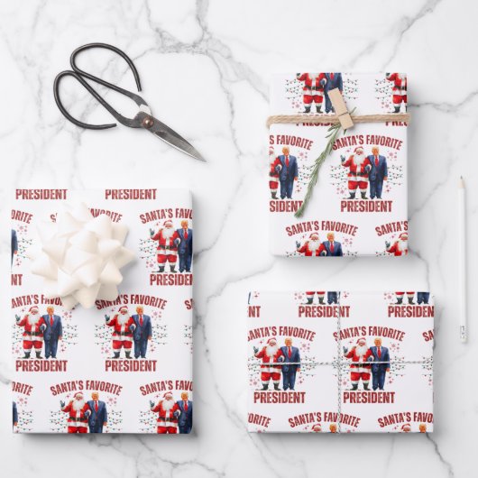 Grappige Trump Kerstmis Inpakpapier Vel (Voorkant)