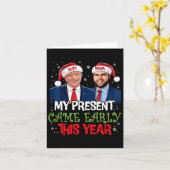 Grappige Trump Kerstmis kwam begin dit jaar 2024 1 Kaart (Gele Bloem)
