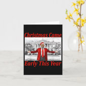 Grappige Trump Kerstmis kwam vroeg dit jaar 2024 2 Kaart (Gele Bloem)