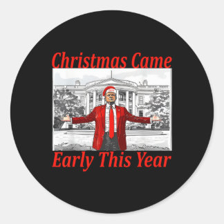 Grappige Trump Kerstmis kwam vroeg dit jaar 2024 2 Ronde Sticker