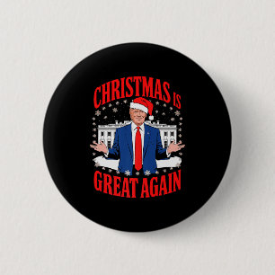 Grappige Trump Kerstmis Pyjama Kerstman Trump Kers Ronde Button 5,7 Cm