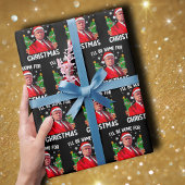 Grappige Trump Kerstmuts Ik zal thuis zijn voor Ke Cadeaupapier