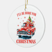 Grappige Trump Kerstmuts Ik zal thuis zijn voor Ke Keramisch Ornament (Links)