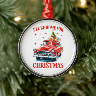 Grappige Trump Kerstmuts Ik zal thuis zijn voor Ke Metalen Ornament