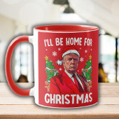Grappige Trump Kerstmuts Ik zal thuis zijn voor Ke Mok