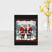 Grappige Trump-kerstpyjama Ik ben thuis voor Kerst Kaart (Gele Bloem)