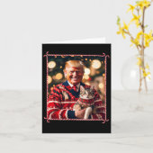 Grappige Trump kersttrui voor kattenliefhebbers Kaart (Gele Bloem)