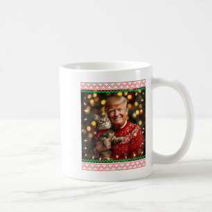 Grappige Trump Kersttrui Voor Kattenliefhebbers Koffiemok