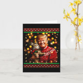 Grappige Trump kersttrui voor kattenliefhebbers le Kaart (Gele Bloem)