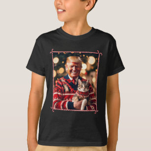 Grappige Trump kersttrui voor kattenliefhebbers T-shirt