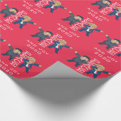 Grappige Trump KimJongUn Xmas Dabbing Vrede Vreugd Cadeaupapier (Hoek)