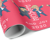 Grappige Trump KimJongUn Xmas Dabbing Vrede Vreugd Cadeaupapier (Rol Hoek)