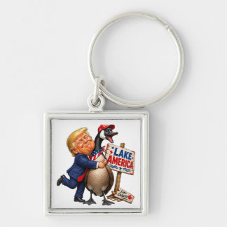 Grappige Trump Knuffel Gans Meer Amerika Politieke Sleutelhanger
