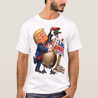 Grappige Trump Knuffel Gans Meer Amerika Politieke T-shirt
