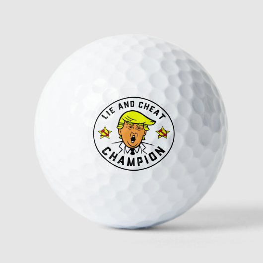 Grappige Trump Lie en Cheat Champion Golfballen (Voorkant)