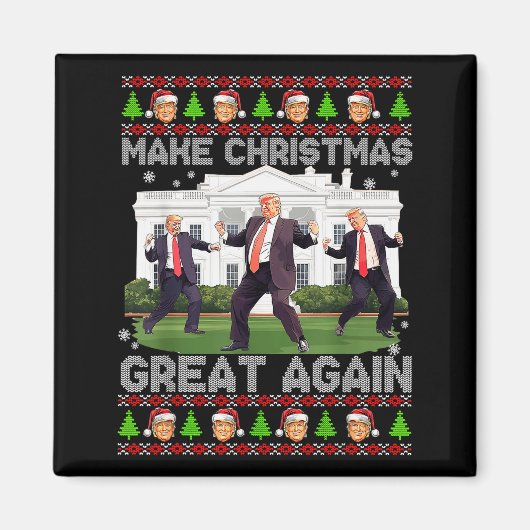 Grappige Trump Maak Kerstmis Groot Nog Een Mal Ugl Magneet (Voorkant)
