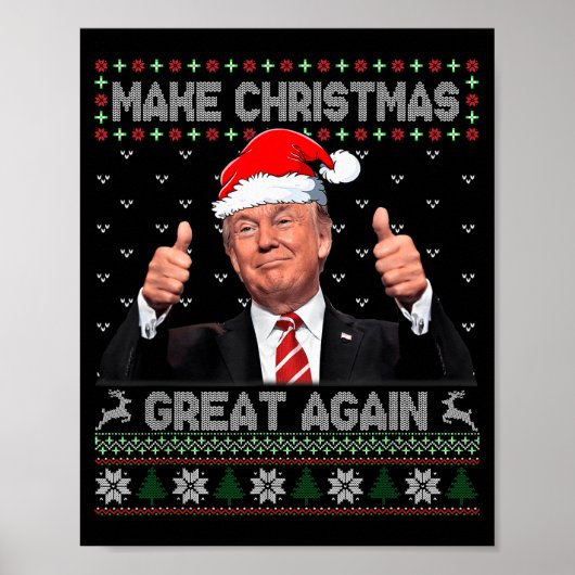 Grappige Trump Maak Kerstmis Weer Groot Afzichteli Poster (Voorkant)