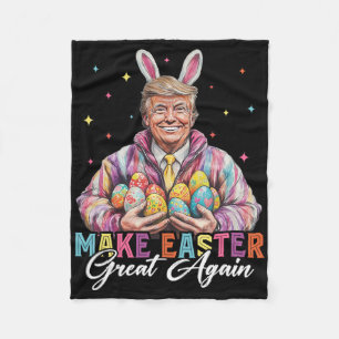 Grappige Trump Maak Pasen Groot Again Bunny Jacht  Fleece Deken