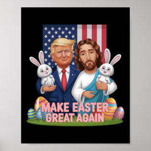 Grappige Trump Maak Pasen Groot Again Bunny Jacht Poster