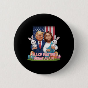 Grappige Trump Maak Pasen Groot Again Bunny Jacht Ronde Button 5,7 Cm